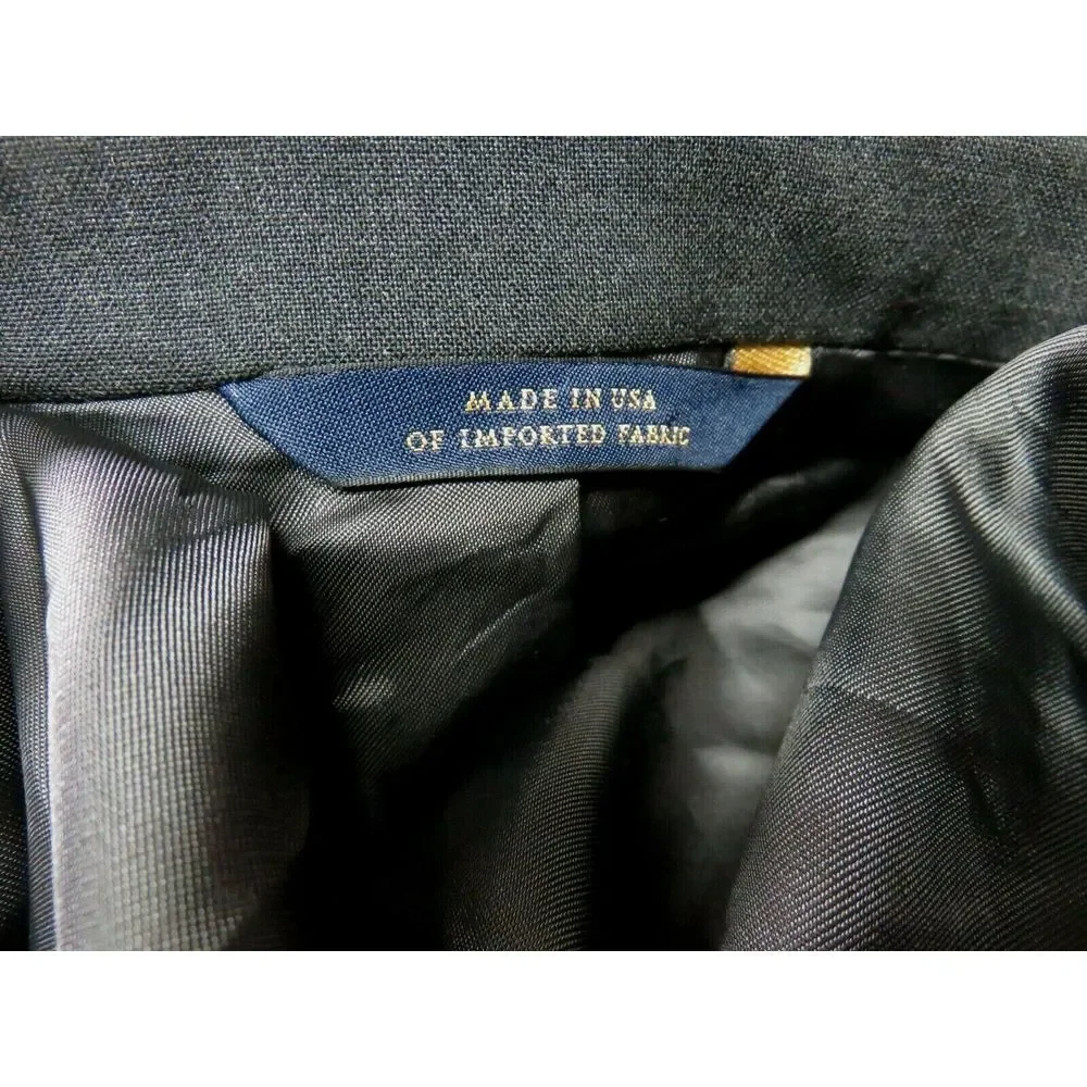 Mens‎ Brooks Brothers Brooksease 2 Button Blazer Sport Coat Solid Gray Size 44 L